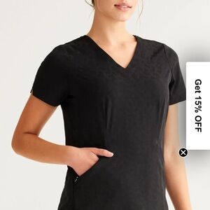 Black subtle Leopard Print Scrub Top and Bottoms- healing hands brand